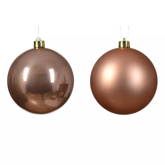Lot de 4 boules de Noël (D100 mm) Alpine Rose pétillant 2