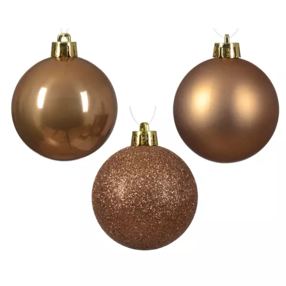 Lot de 30 boules de Noël Alpine assorties Brun gingembre