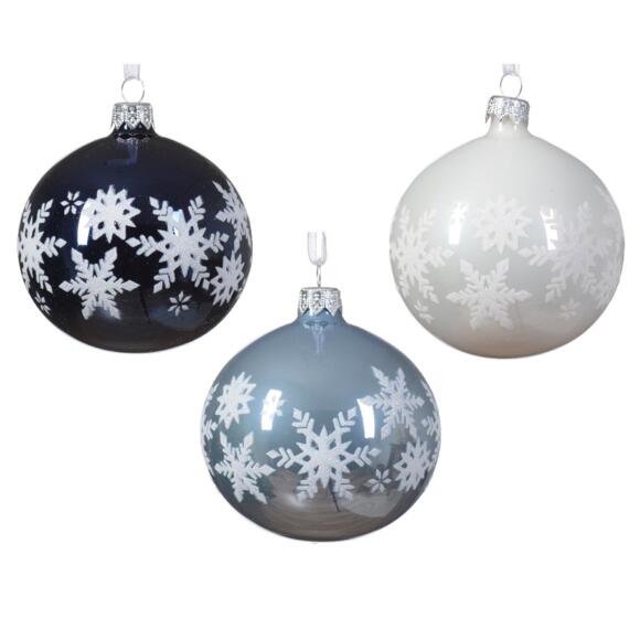 Set van 6 kerstballen (D80 mm) en verre Starre Blauw 2