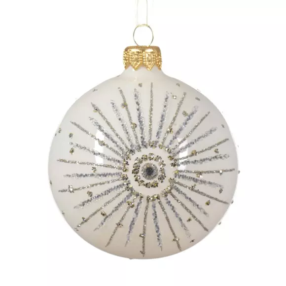 6er Set Weihnachtskugeln (D80 mm) aus Glas Polarstern Wollweiß 2