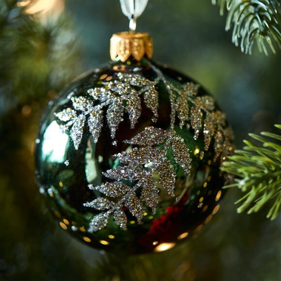 Confezione di 6 palline di Natale (D80 mm) in vetro Fégy Verde abete 2