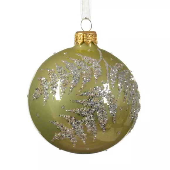 Lot de 6 boules de Noël (D80 mm) en verre Fégy Pistache 2