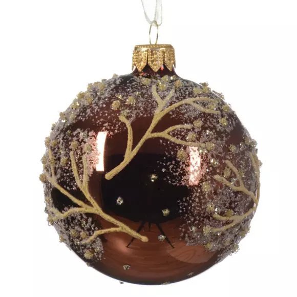 Lot de 6 boules de Noël (D80 mm) en verre Gloss Brun café 2