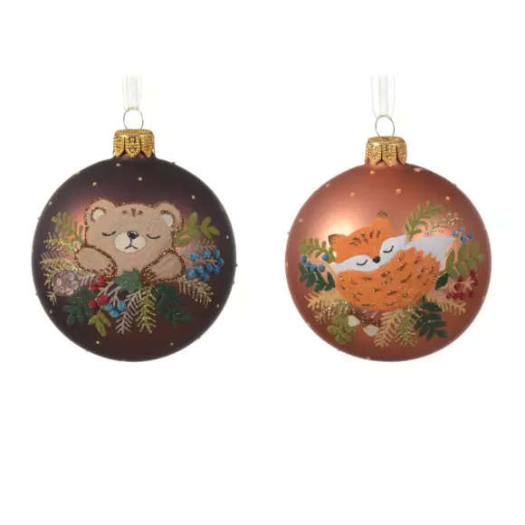 Lot de 6 boules de Noël (D80 mm) en verre Misty Marron 3