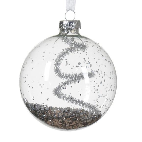 Confezione di 3 palline di Natale (D80 mm) in vetro Lux Argento 2