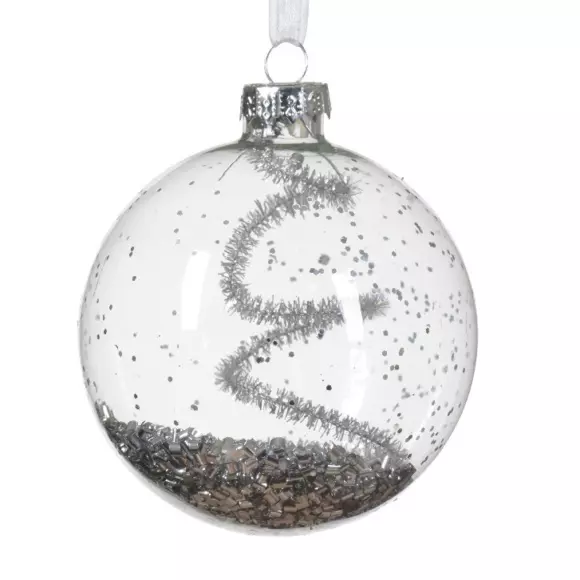 Set van 3 kerstballen (D80 mm) en verre Lux zilver 2