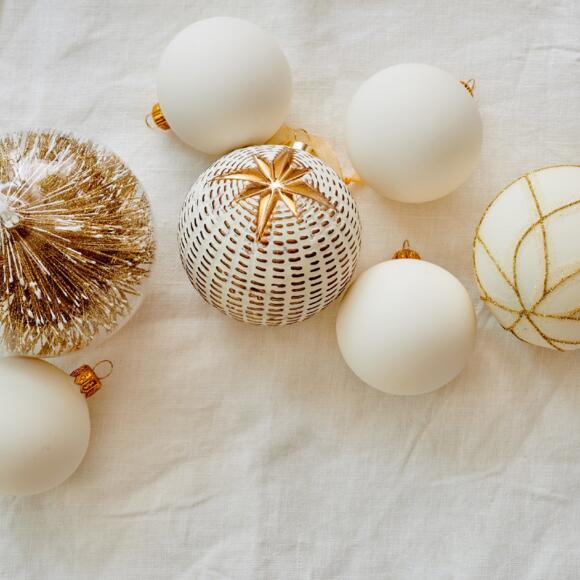 Confezione di 12 palline di Natale (D80 mm) in vetro Styl Bianco 3