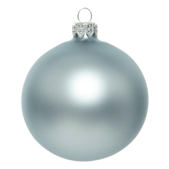 Lotto di 4 palline di Natale di vetro (D100 mm)  	Arctique brillante Blu nebbia 2