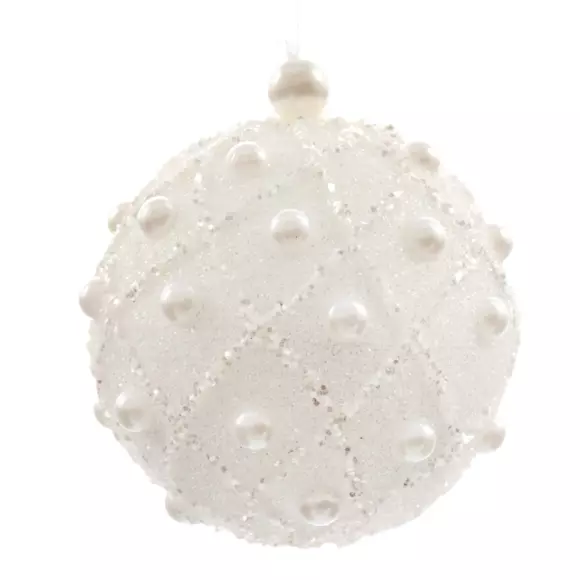 Lot de 12 boules de Noël (D80 mm) Biwa Blanc 2