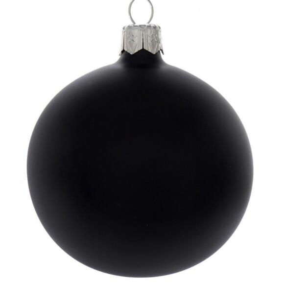 Lote de 4 bolas de Navidad en vidrio (D100 mm) Artico mate Negro  2