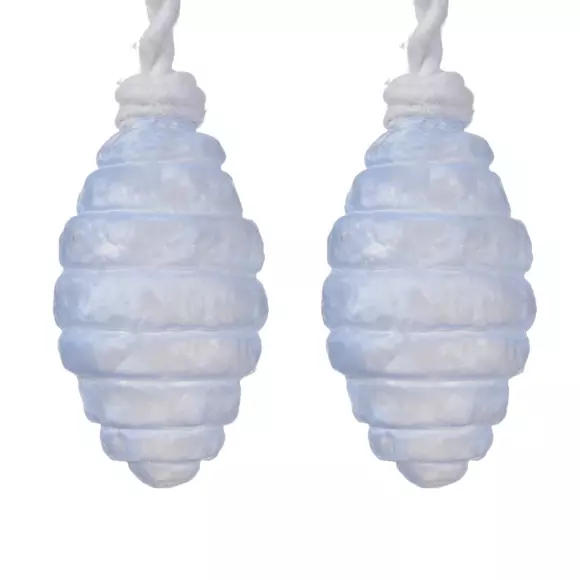 Lot de 2 suspensions en verre Olive Lichtblauw 2