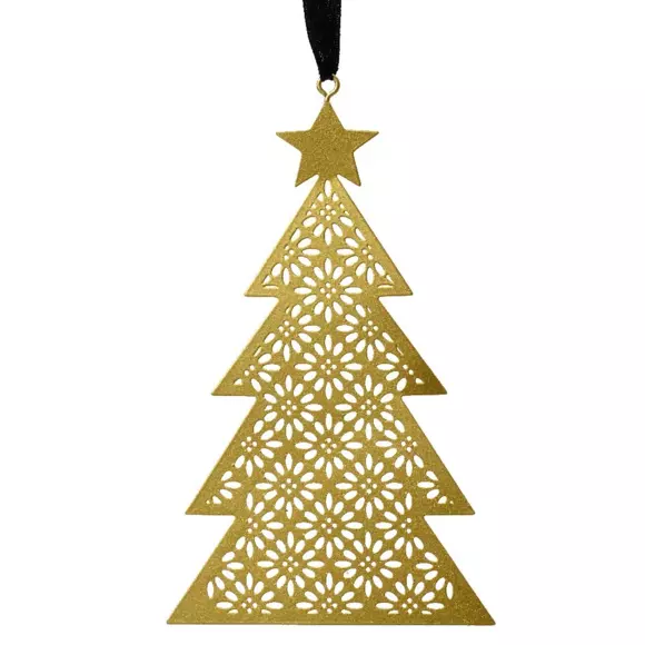 Árbol de Navidad  calado fleurs Oro