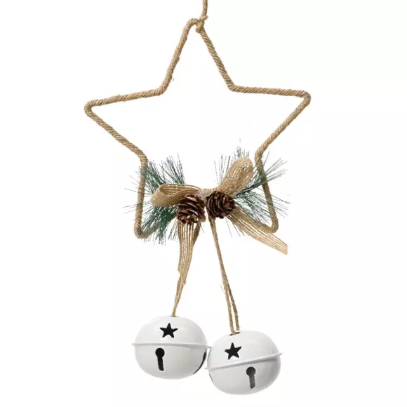 Estrella de Navidad para colgar grelots Natural 2