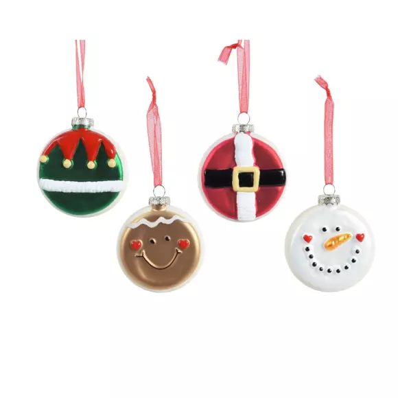 Lot de 12 suspensions en verre Santa et compagnie multicolore 3