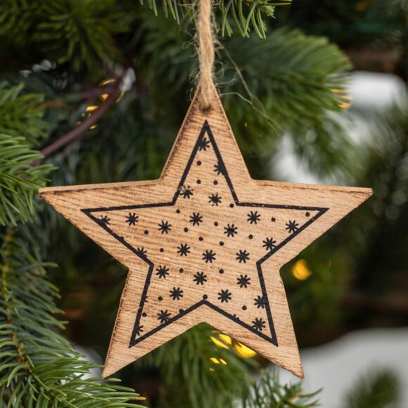 Lote de 3 estrellas de Navidad para suspender de Navidad Estrella Árbol Natural
 3