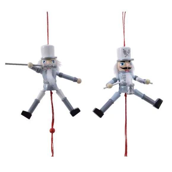 Soldado Cascanueces para colgar Tambor en lote de 2  Azul claro 2