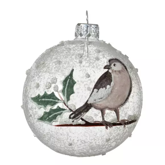 Lot de 6 boules de Noël en verre (D80 mm) Oiseau Transparent  2