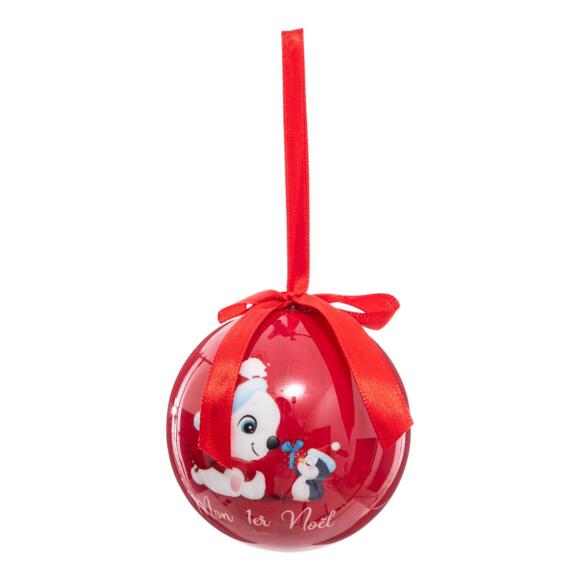 Confezione di 3 palline di Natale (Ø75 mm) Primo Natale Rosso 2
