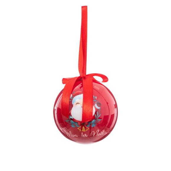 Confezione di 3 palline di Natale (Ø75 mm) Primo Natale Rosso 3