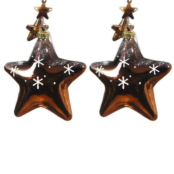 Confezione di 2 stelle di Natale Carius Cognac 2