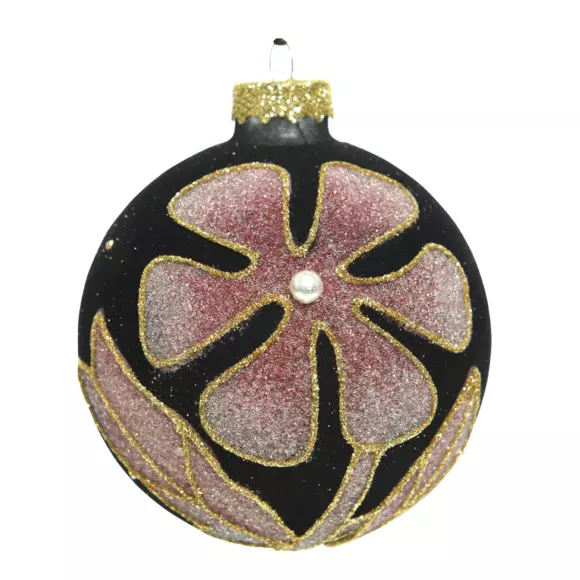 Lote de 3 bolas de Navidad en vidrio (D80 mm) Verona Negro  2