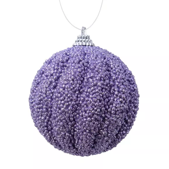 Lot de 12 boules de Noël (D80 mm) Etincelle Violet 2