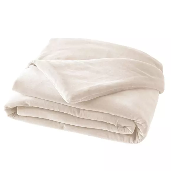 Edredón en terciopelo de algodón (90 x 200 cm) César Beige pampa 2