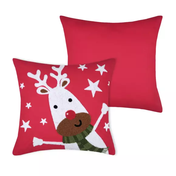 Coussin de noël carré (45 cm) Falala Renne Rouge 2