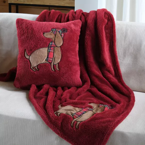 Cojín de Navidad cuadrado (45 cm) Douillet rojo

 3