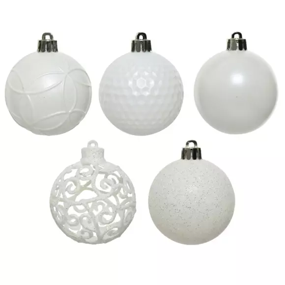 Set van 37 kerstballen (D60 mm) Alpine mix Wit 2