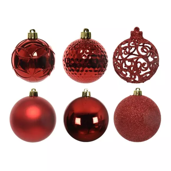 Lot de 37 boules de Noël (D60 mm) Alpine mix Rouge 2