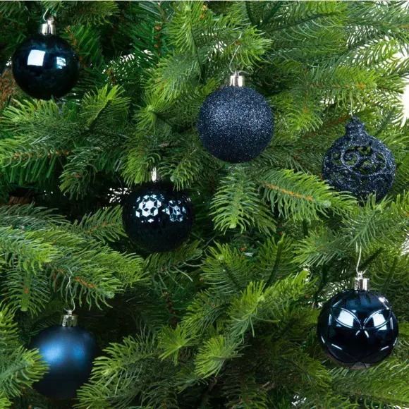 Set van 37 kerstballen (D60 mm) Alpine Mix donkerblauw 3