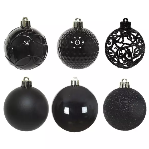Set van 37 kerstballen (D60 mm) Alpine mix Zwart 2