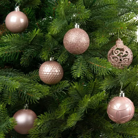 Lote de 37 bolas de Navidad (D60 mm) Alpine Mix Rosa palo 3