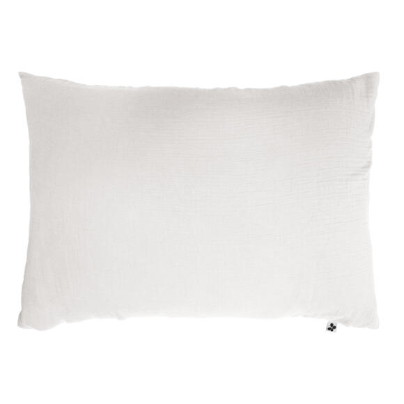 Taie d'oreiller rectangulaire gaze de coton (L70 cm) Gaïa Blanc chantilly 2