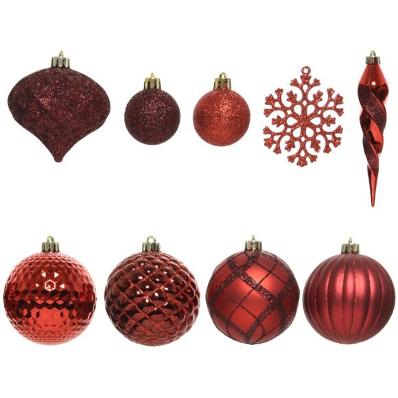 Kit de decoración para árbol de Navidad Zaven Burdeos/ Rojo 2