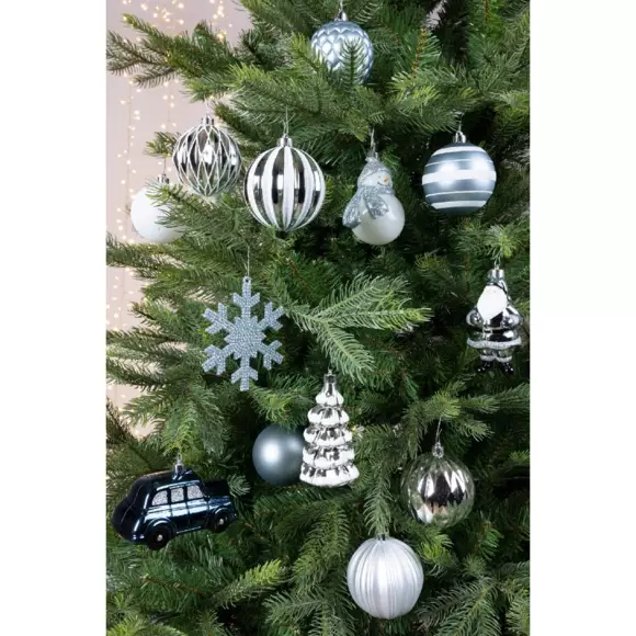 Kit kerst hangdecoratie Tradition Licht blauw/wit/ donkerblauw 2