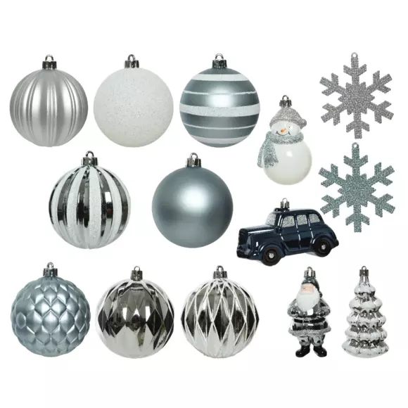 Kit de decoración para árbol de Navidad Tradición Azul claro/Blanco Medianoche 3