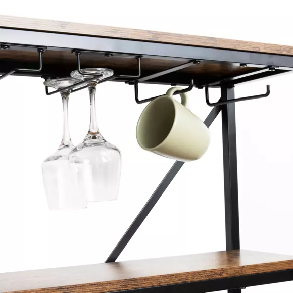Industrieel flessenrek met 18 vakken en glazenhouder (H 178 cm) Léon Bruin
