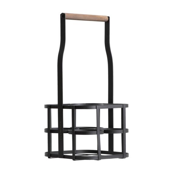 Portabotellas de madera y metal con 4 espacios  (H41 cm) Aaron Negro 2