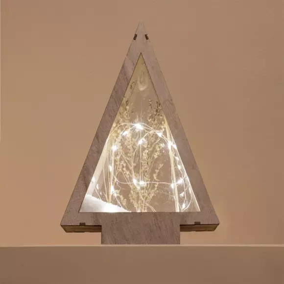Sapin fleuri à piles lumineux Blanc chaud 25 LED 2