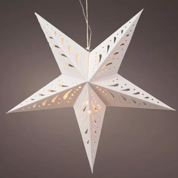 Estrella luminosa a pilas  Lassy blanco y  Blanco cálido 3