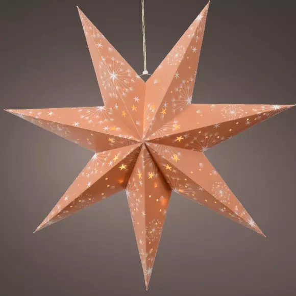 Estrella Jolia a pilas blanco cálido y Marrón 2