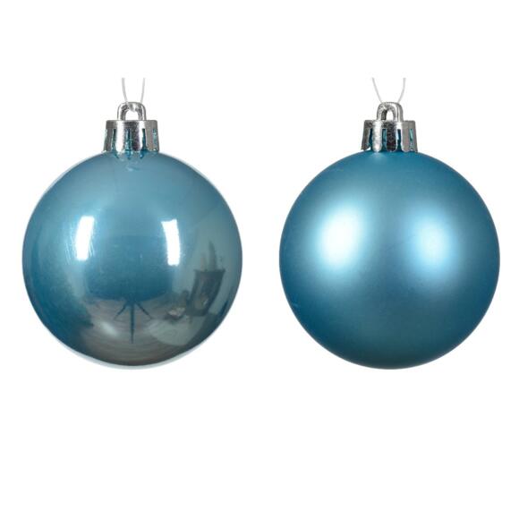 Lot de 12 boules de Noël (D60 mm) Alpine Bleu pétillant  2