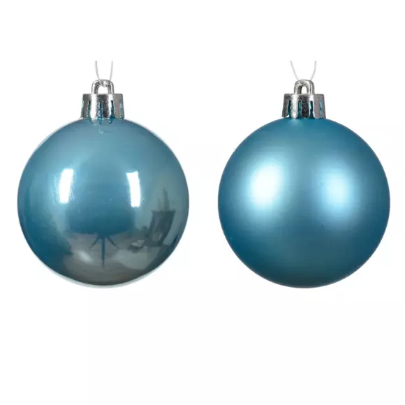 Lote de 12 bolas de Navidad (D60 mm) Alpine Azul destello 2