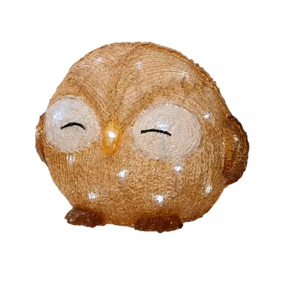 Hibou lumineux à piles Léon Blanc froid 30 LED 2