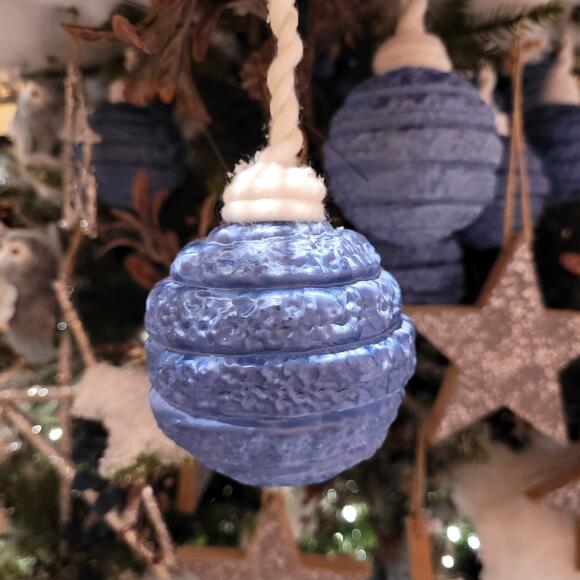 Confezione di 3 palline di Natale (D80 mm) en verre Silva Blu notte 3