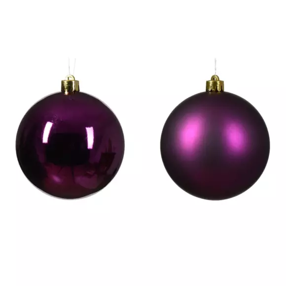 Lote de 4 bolas de Navidad (D100 mm) Alpine Violeta 2