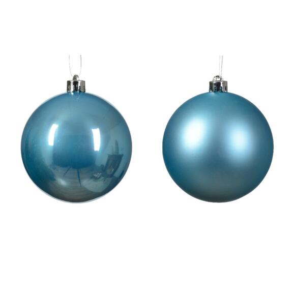 Lote de 4 bolas de Navidad (D100 mm) Alpine Azul destello 2