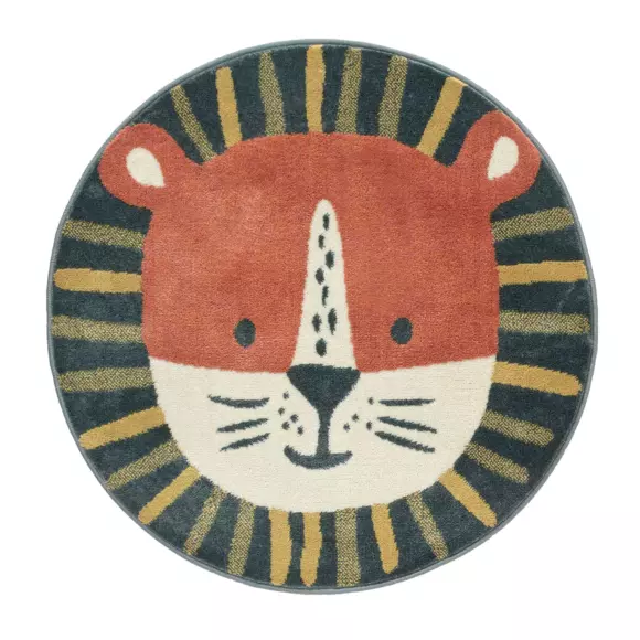 Alfombra redonda Infantil (100 cm) Lionceau Naranja 3